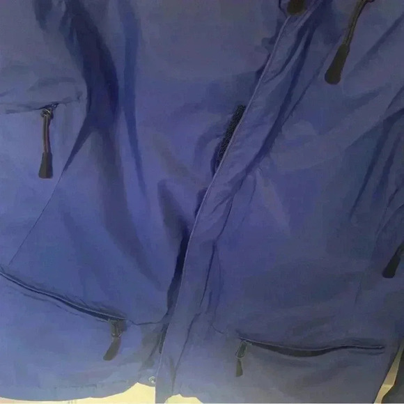 Ralph Lauren Women Large Royal Blue Faux Fur Down Winter Puffer Jacket Coat - Picture 4 of 12